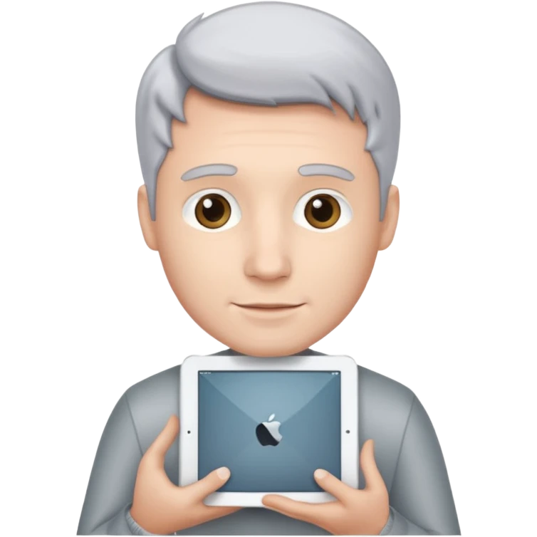 man holding an iPad emoji