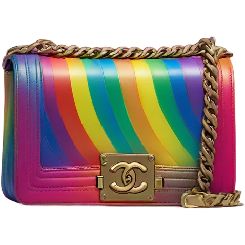 Cuba collection rainbow Chanel boy bag emoji