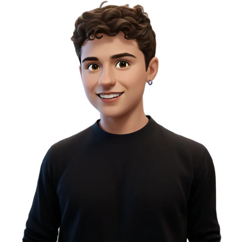 smiling boy with earrings emoji