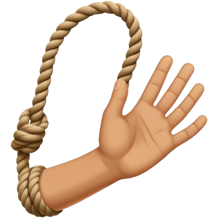 hand letting go a rope fall emoji