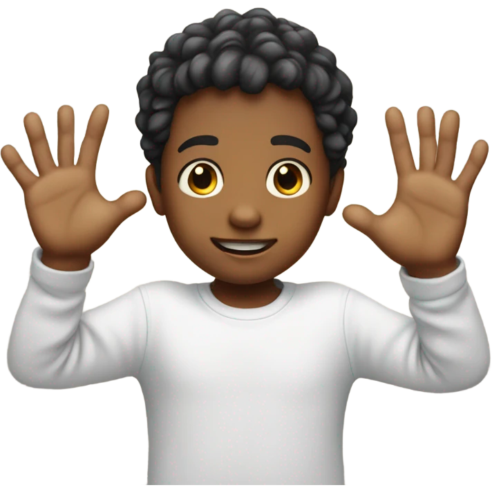 Little man with big hands emoji