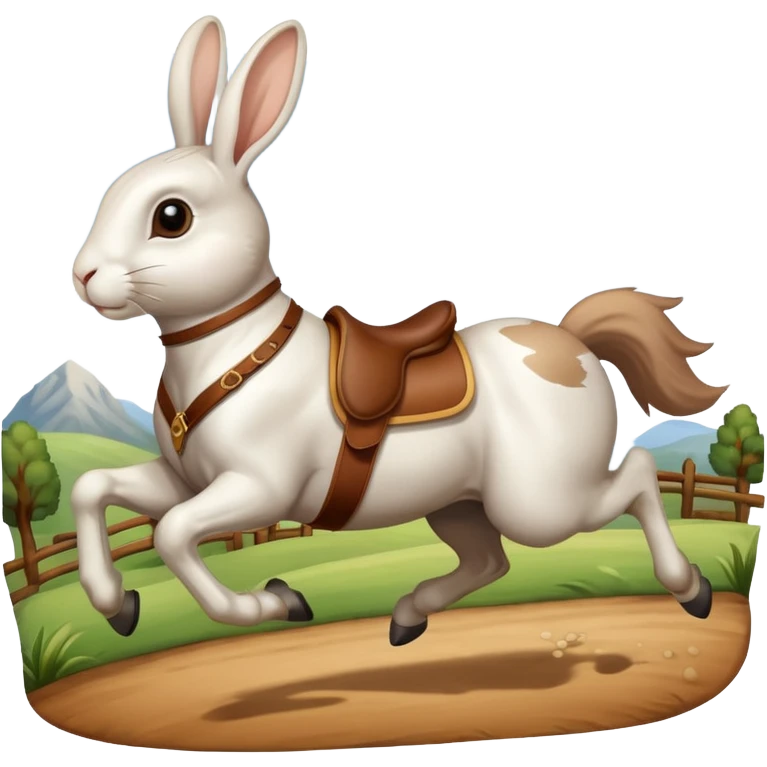 Exciting rabbit galloping on horse emoji
