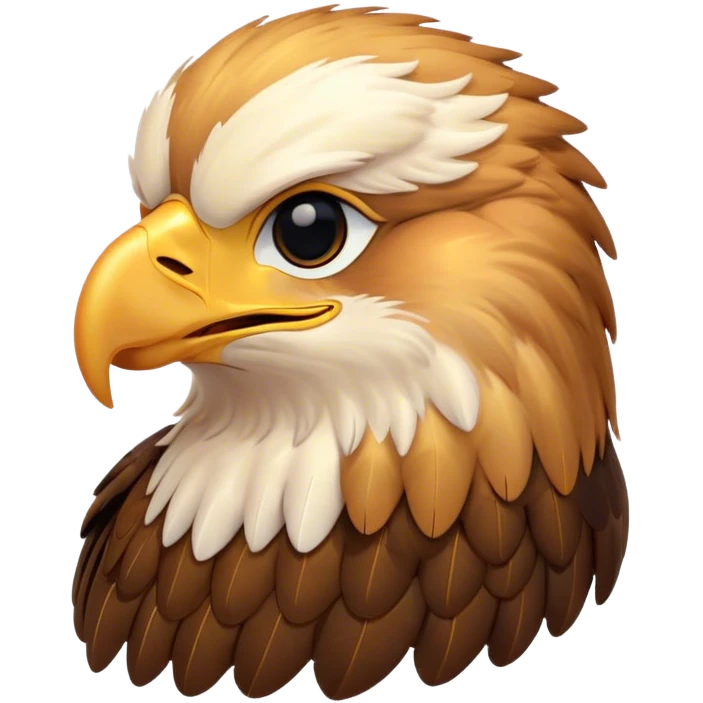 Meme-Worthy Cute Sleeping Golden Eagle Portrait Emoji, Head resting peacefully with a contented smile, showcasing a stately, broad-beaked form with eyes gently closed in serene slumber and luxuriously soft, golden plumage, Simplified yet adorably endearing features, highly detailed, glowing with a soft, drowsy amber light, high shine, relaxed and utterly lovable, stylized with an air of playful laziness, soft glowing outline, capturing the essence of a sleeping golden eagle that feels destined to become the next viral icon of adorable rest! emoji