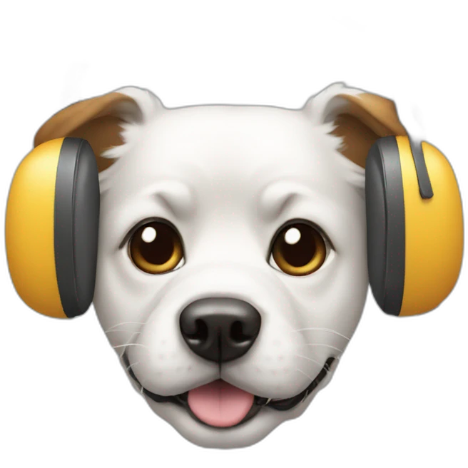a dog with headsets emoji