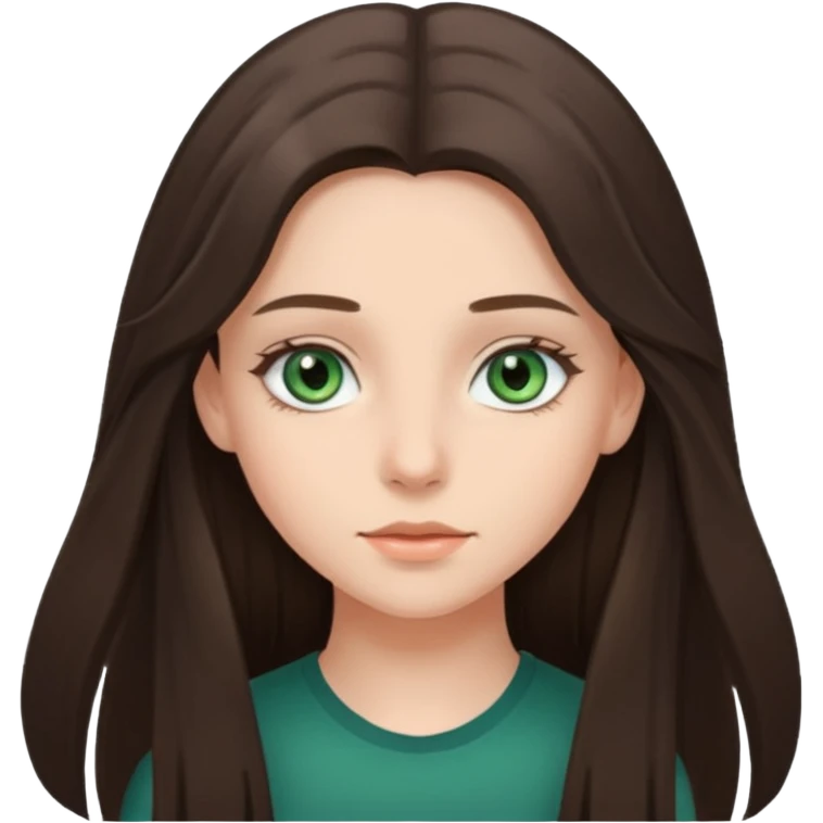 Девушка, шатенка с длинами волосами, лет 18 с серо зелёными глазами emoji