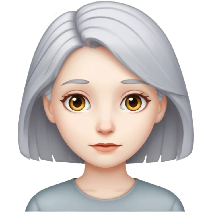 Una chica con pelo Gris emoji