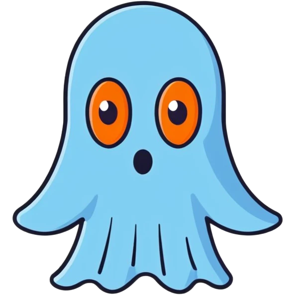 blue ghost made of swarovski crystals with an important expression in the eyes emoji
