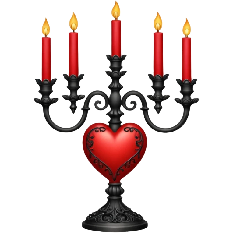heart with a gothic candelabra emoji