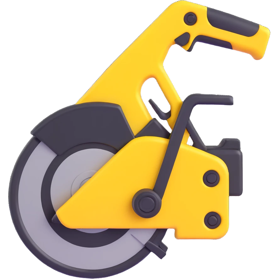 create a 3d saw image using a combination of black and yellow colors emoji