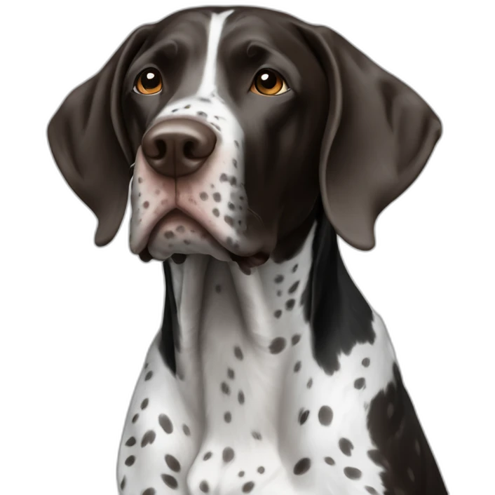 Black and white German Shorthaired Pointer emoji