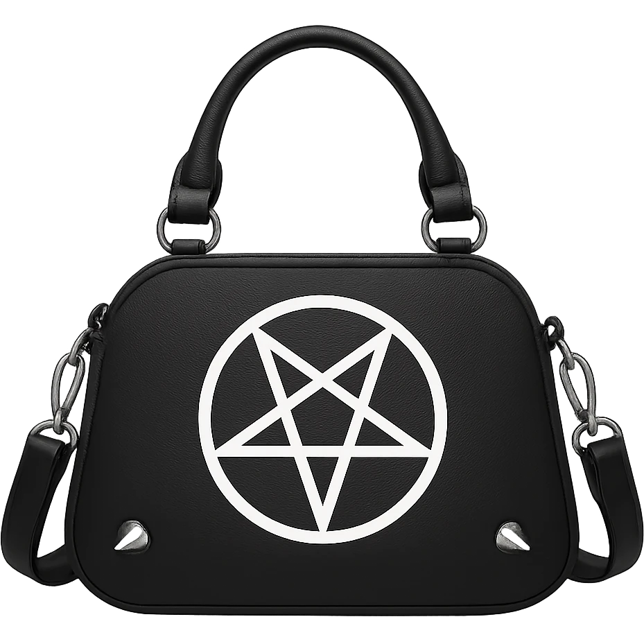 Back white goth purse without background emoji