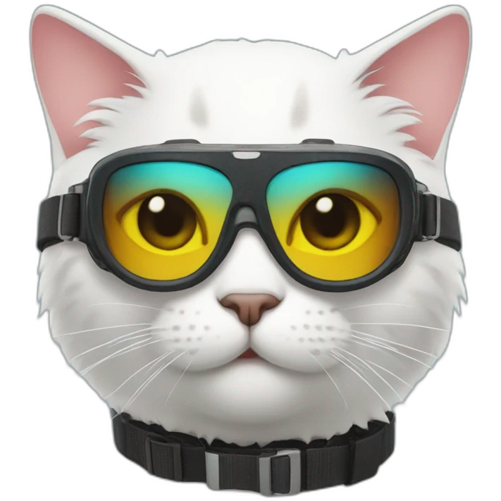 Cat wearing polarized ski goggles emoji