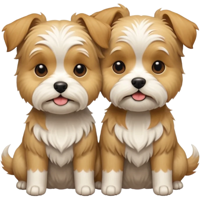 Two shitzu terriers beige coloured emoji