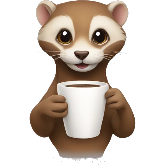 weasel drinking coffee emoji