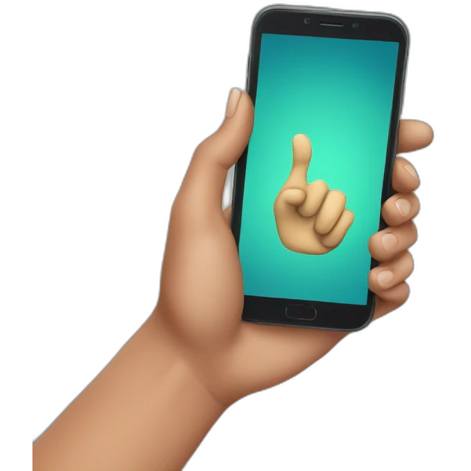 hand with phone emoji