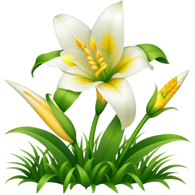 En vill Påskelilje i gresset  emoji