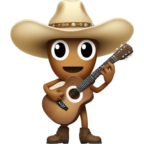 Mushroom wearing a cowboy hat playing a guitar  emoji