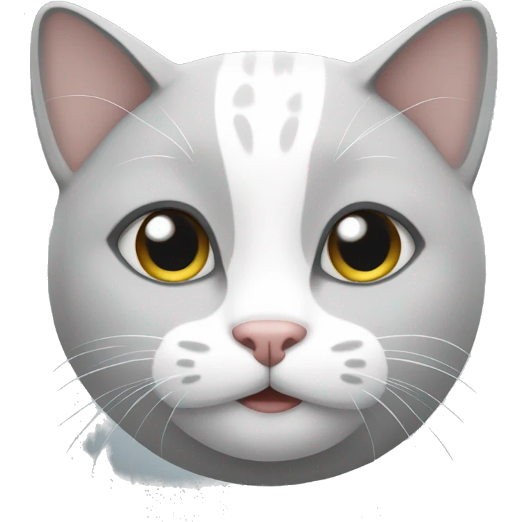 Grey and white cat emoji