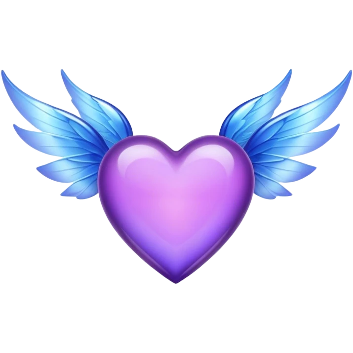 Purple Heart with blue fairy wings emoji
