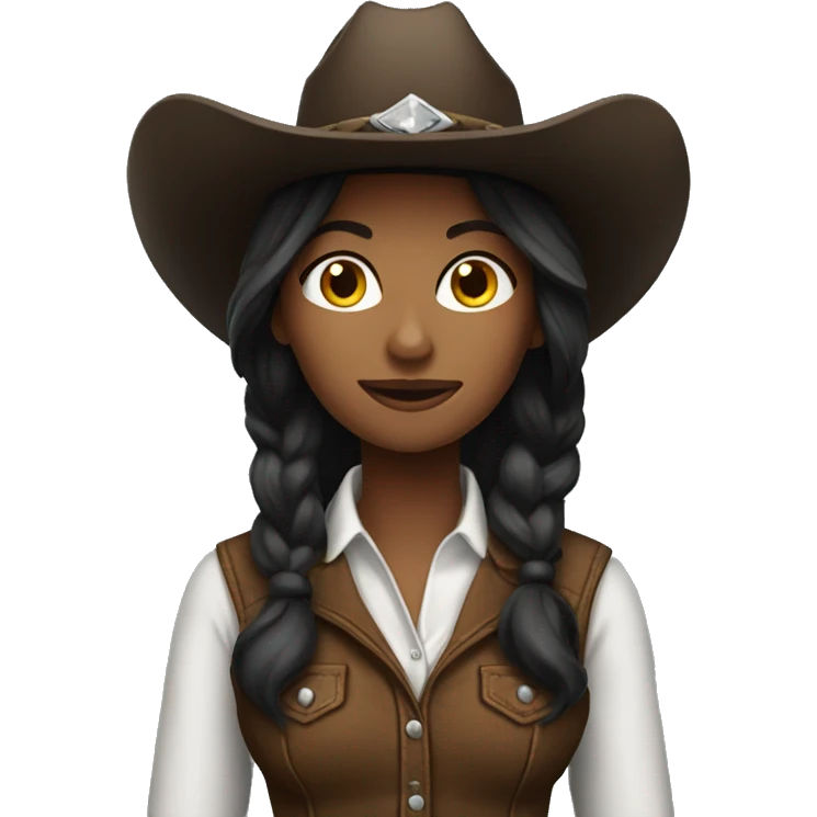 Dark Brunette cowgirl  emoji