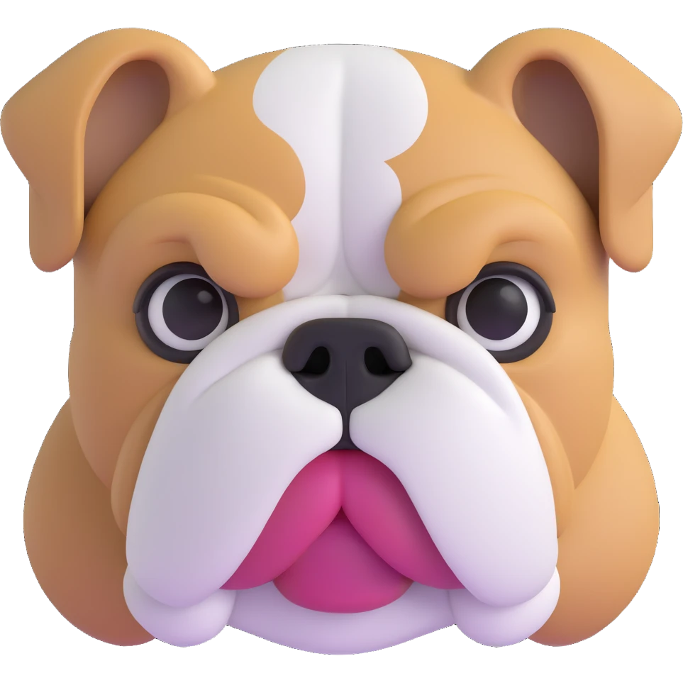 detailed bulldog face emoji