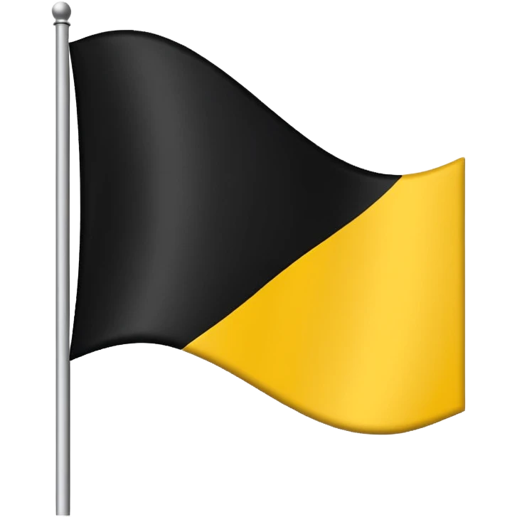 Flag tricolour up to down black yellow and white emoji