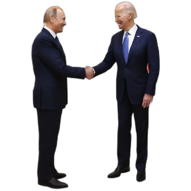 Biden is shaking hands with Putin emoji