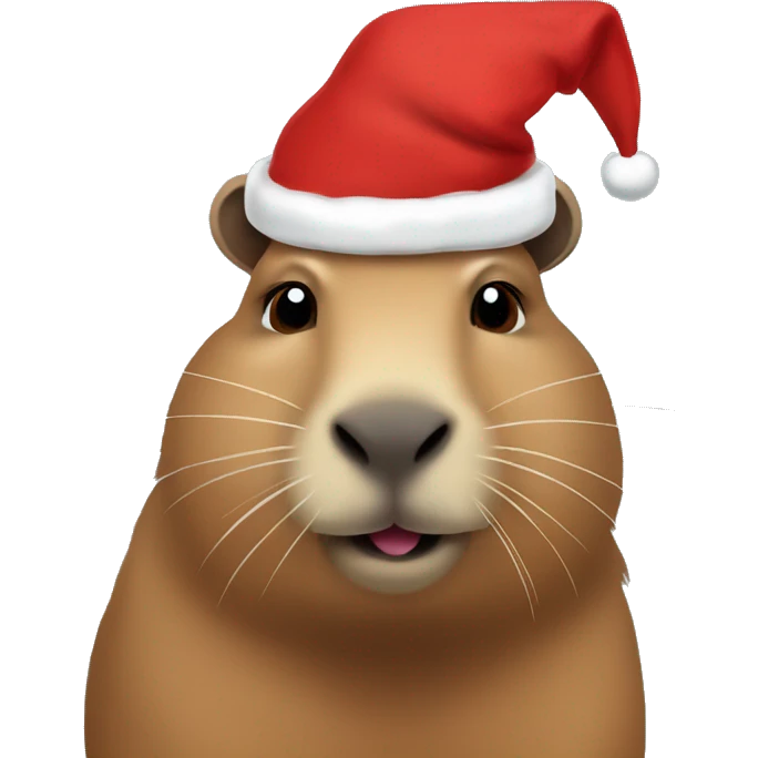 Capybara in Santa hat emoji