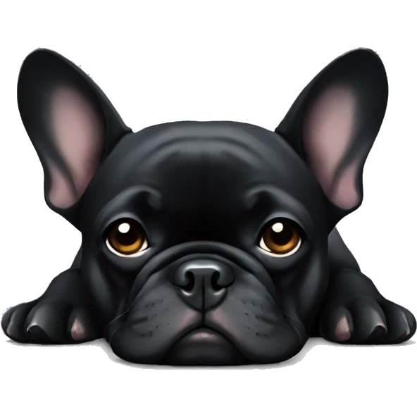 Tired black French bulldog  emoji