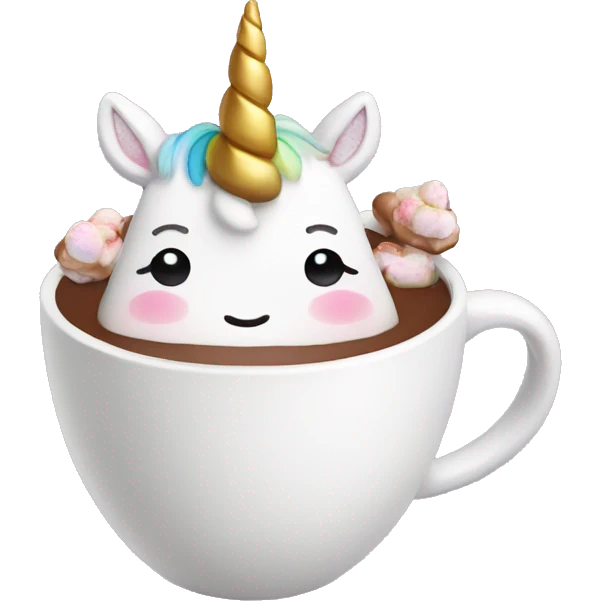 Unicorn with hot cocoa  emoji