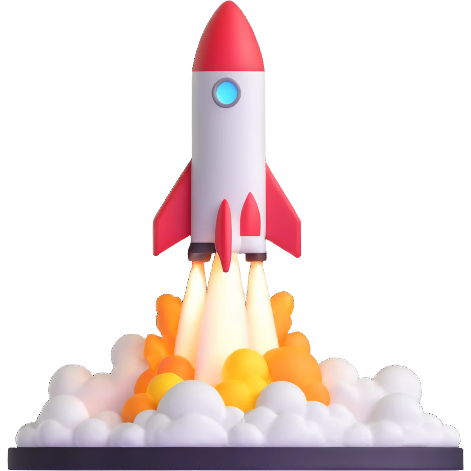 rocket ship blasting off emoji