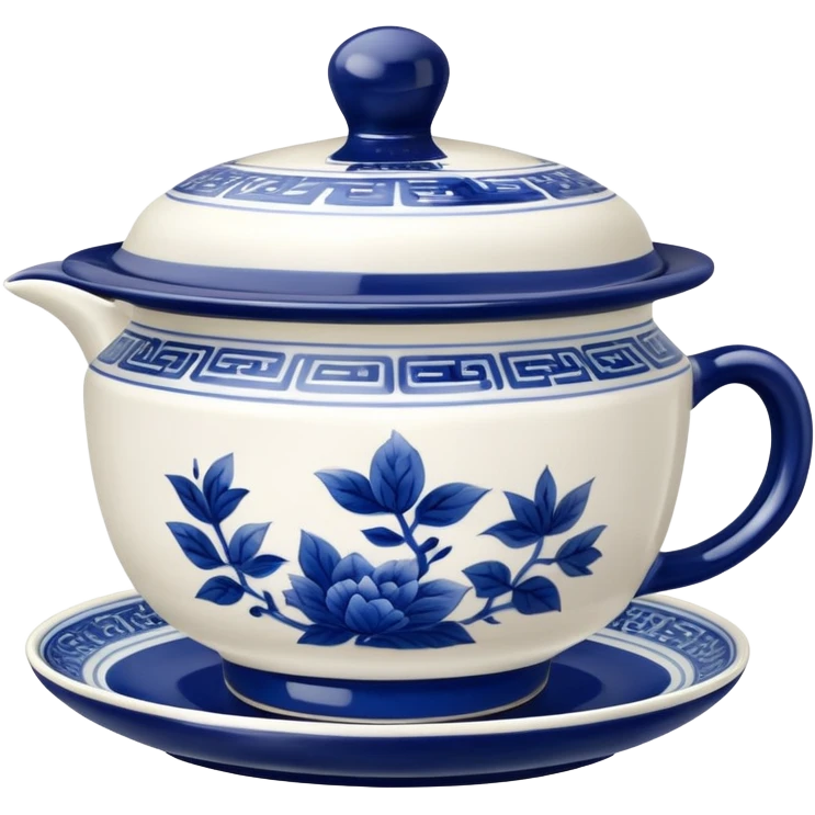 blue chinese gaiwan emoji
