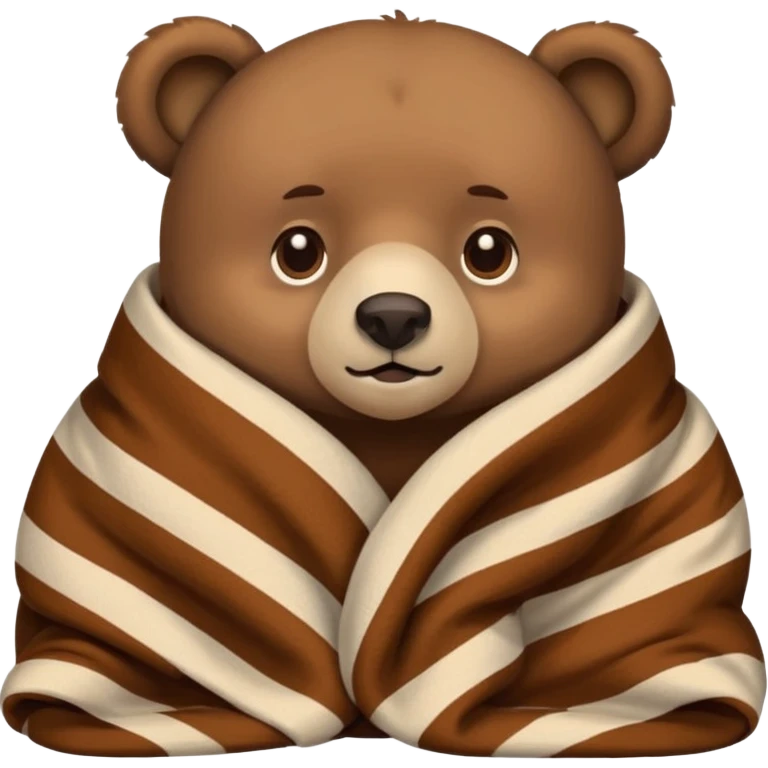 Bear cozy in blanket emoji