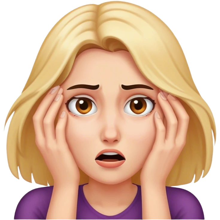 Woman shielding her face in fear  emoji