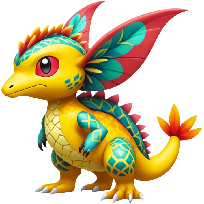 Colorful Exotic Tropical Pokémon-Fakémon-hybrid-creature (full body) emoji