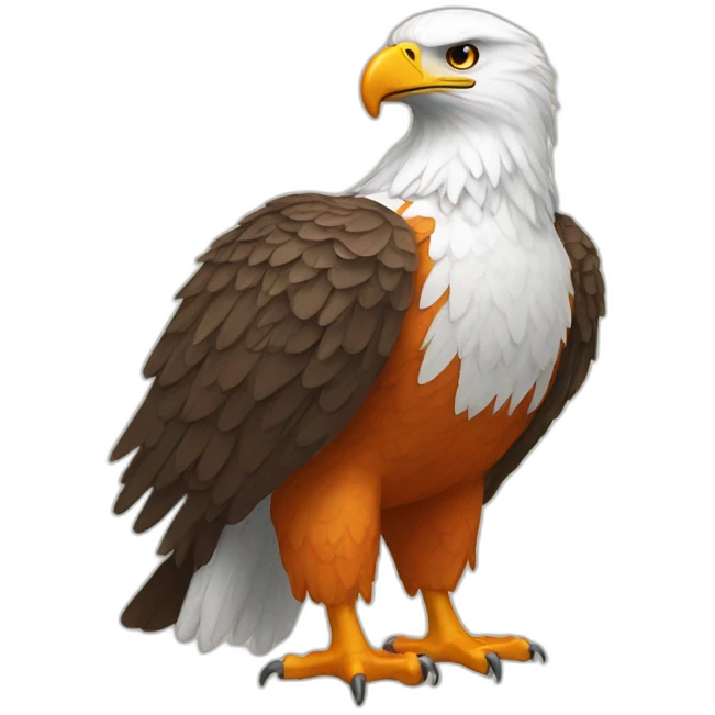 full body Eagle With orange and white plumage emoji