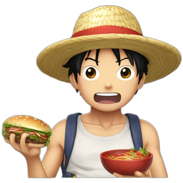 Luffy qui mange de la viande emoji
