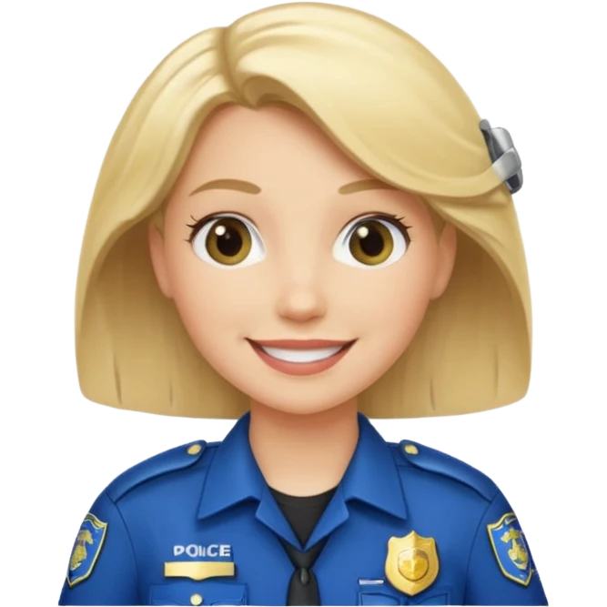 blonde police with hair clip emoji