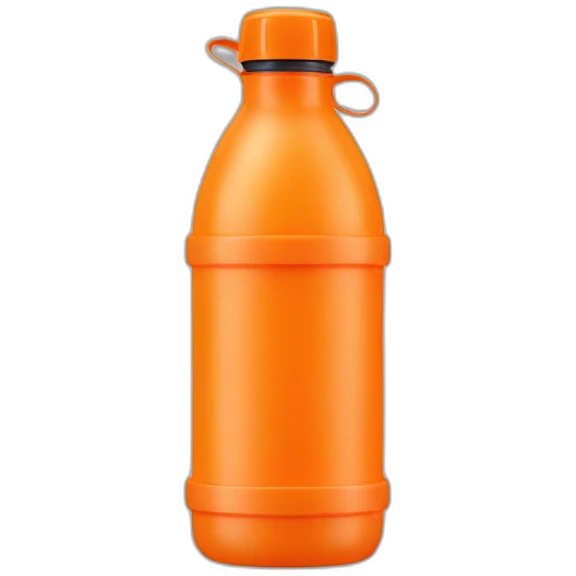 Orange water bottle with handle emoji