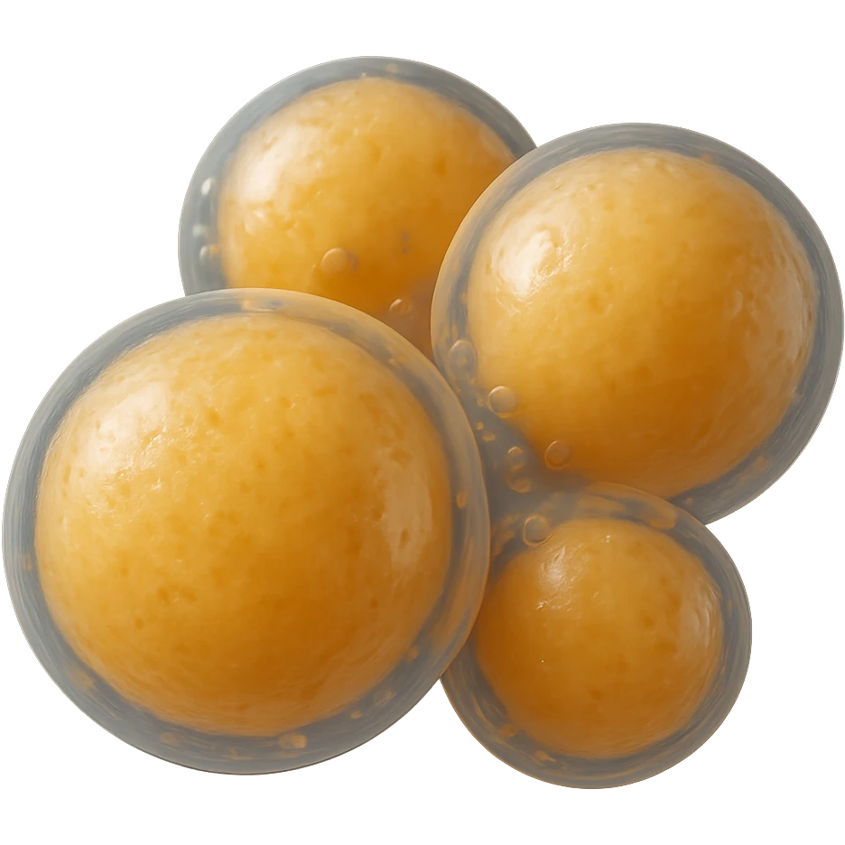 hyperrealistic 3D rendering of isolated fat cells (adipocytes), macro detail, no background emoji