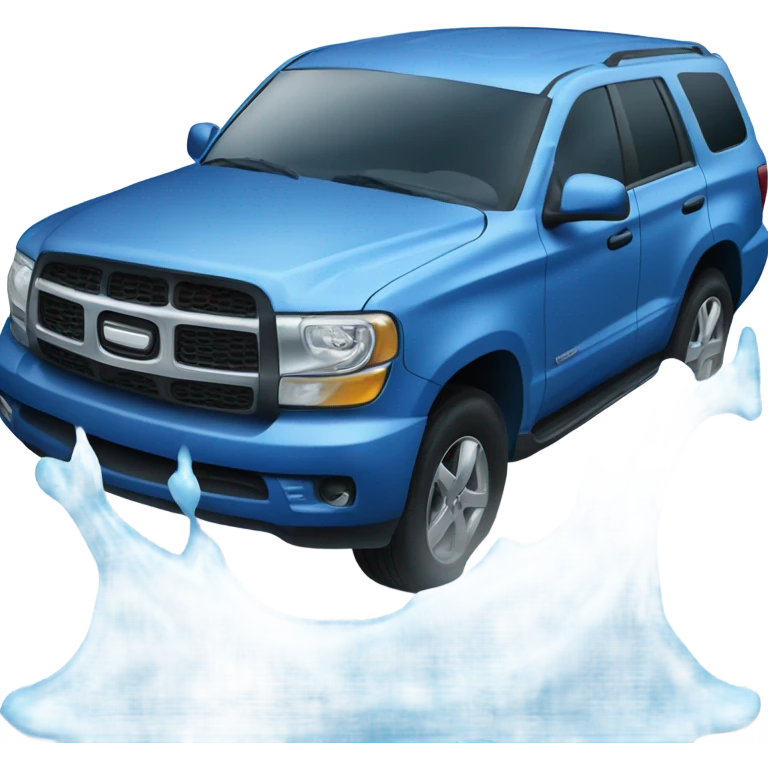 Blue suv melting in the sun emoji