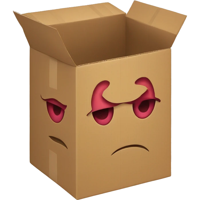 cardboard box shows muscles arms emoji