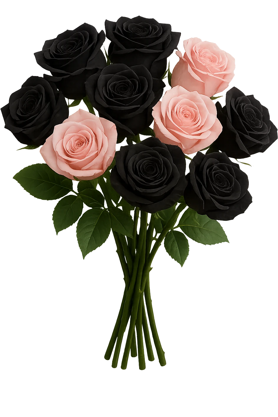 bouquet of black and pink roses , remove background emoji