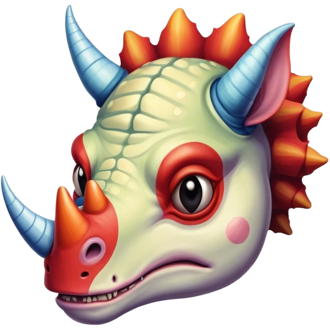 sad triceratops clown emoji