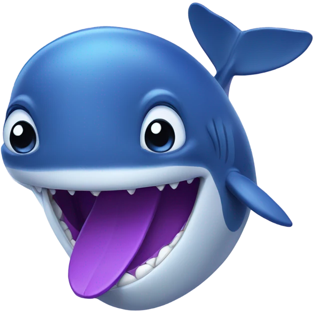 Blue whale purple, open mouth emoji