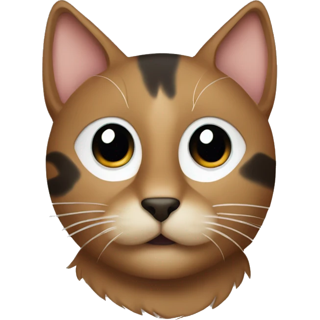 Brown cat with speckles of black, white nose  emoji