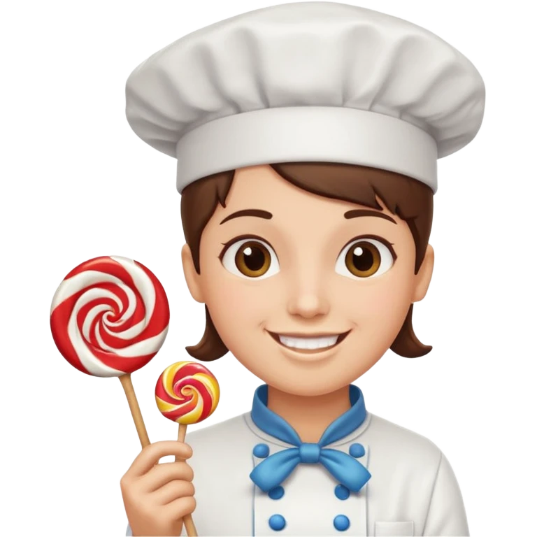 Baker + lollipop wand, Candy Chef. emoji