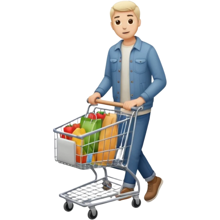 man-with-a-shopping-cart-full-body emoji