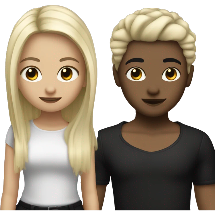 goth girl, left sid hair blonde,right side hair black, hispanic emoji