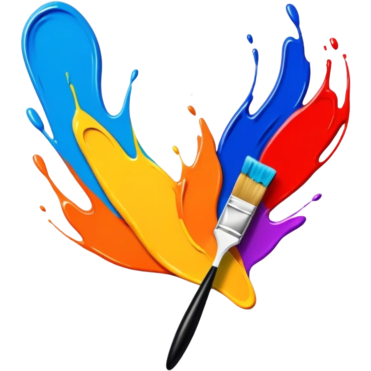 Painting, brush strokes, vibrant colors, abstract or classical style, textured effect, minimalistic, on a white background, no extra details. emoji